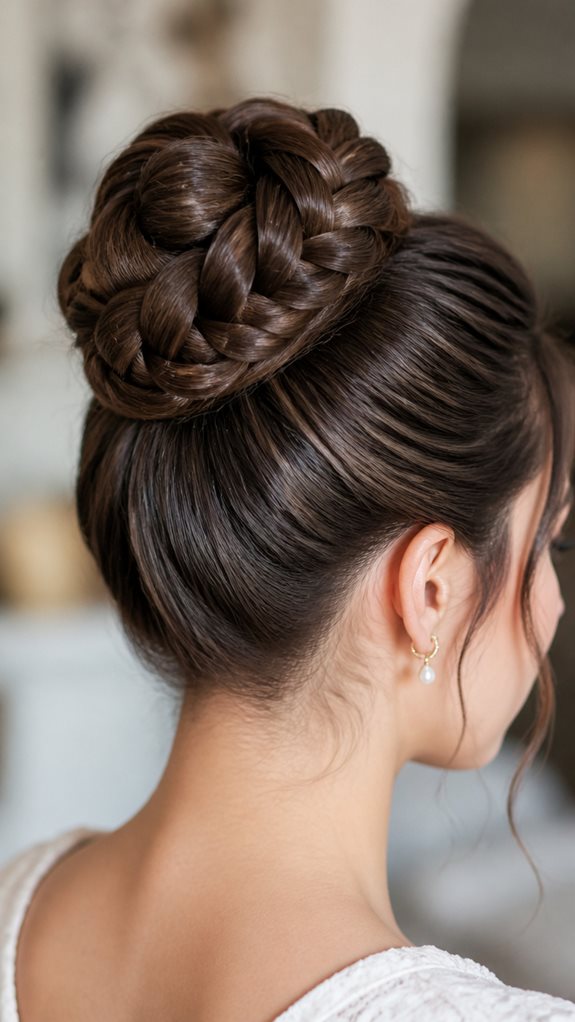 classic braided high bun