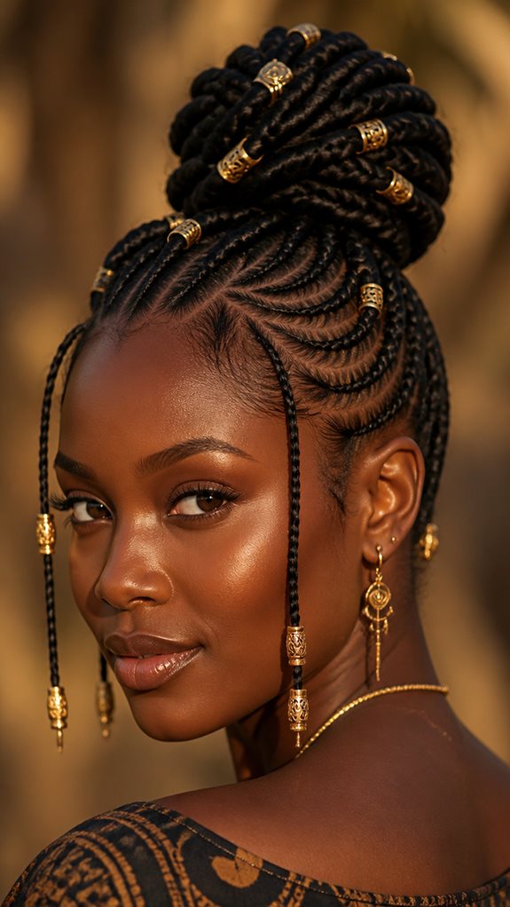 cultural braided bun style