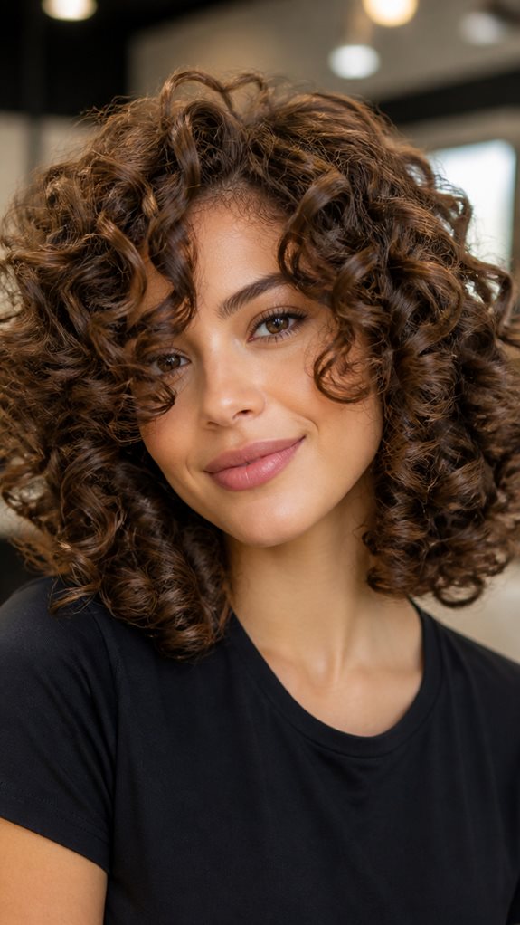 defined flipped curly ends