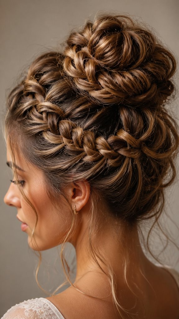 deliberately messy braided bun