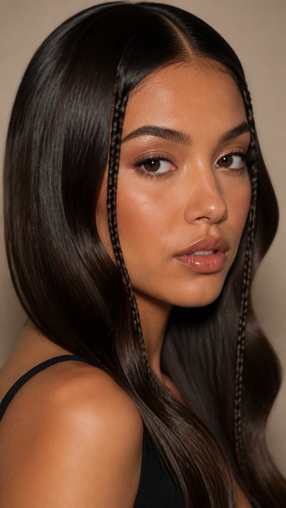 delicate face framing braid technique