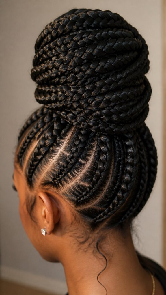 dramatic volume braided bun