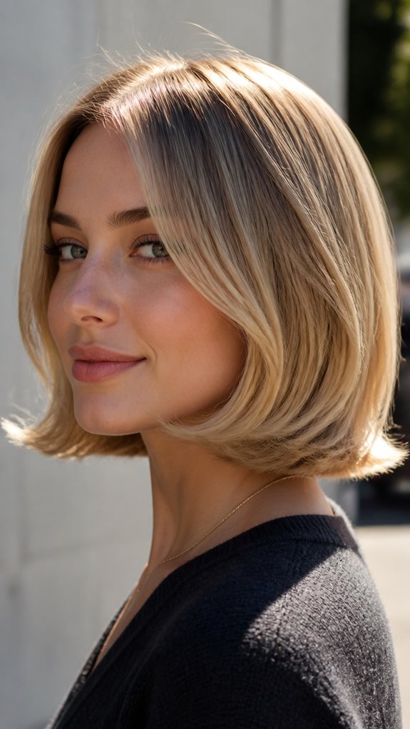 effortless flipped lob hairstyle