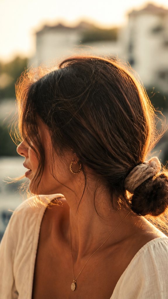 effortlessly messy low bun