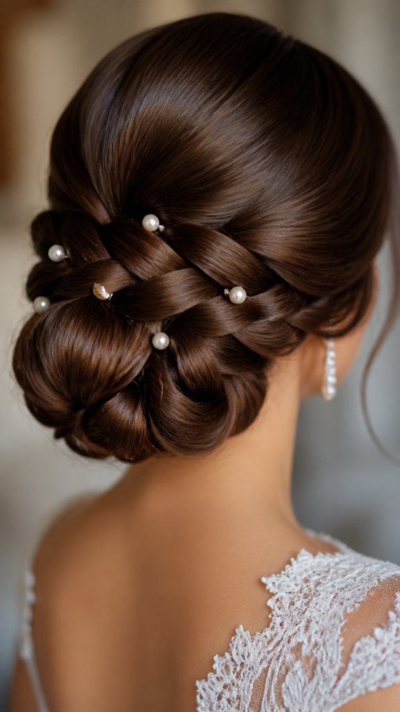 elegant braided low bun