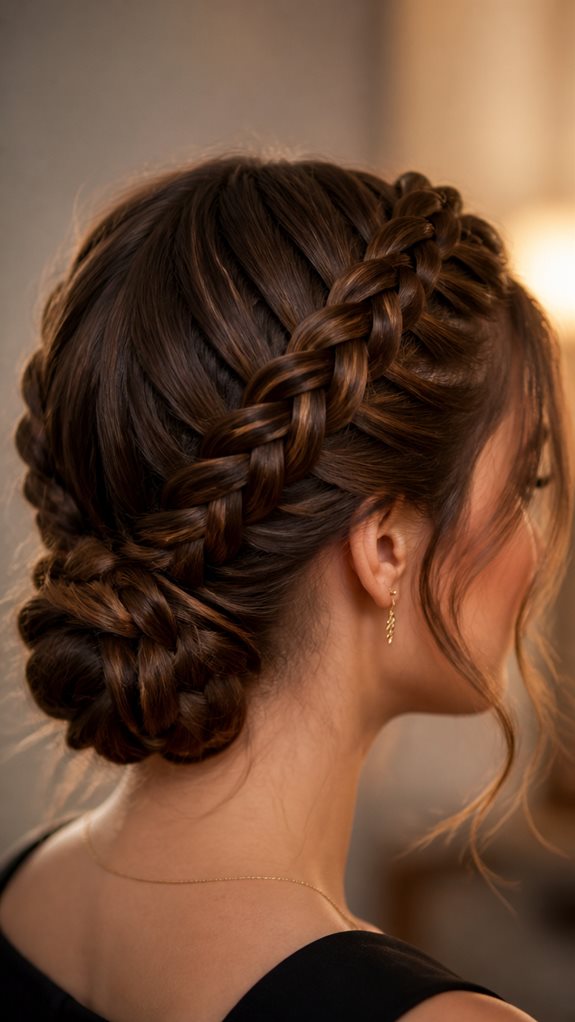 elegant dual braid bun