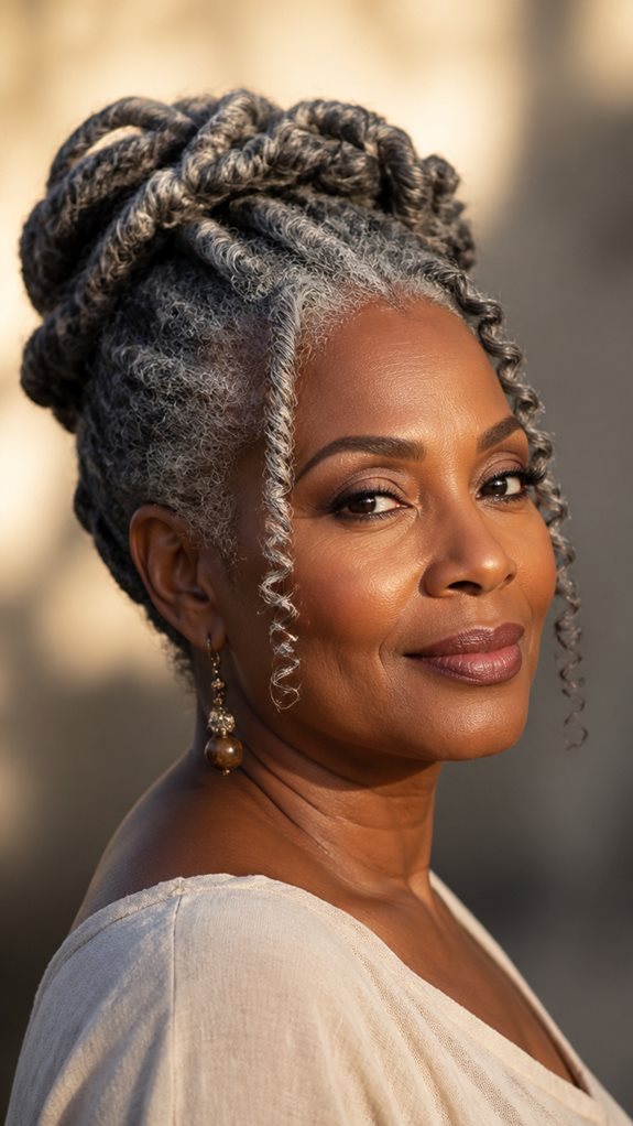 elegant gray hair updos