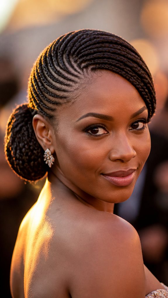 elegant side swept braided bun