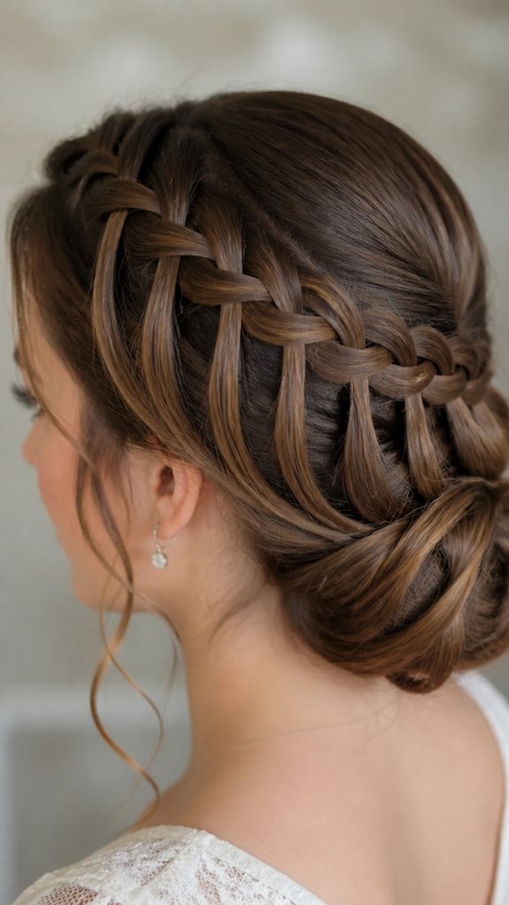 elegant waterfall braid style