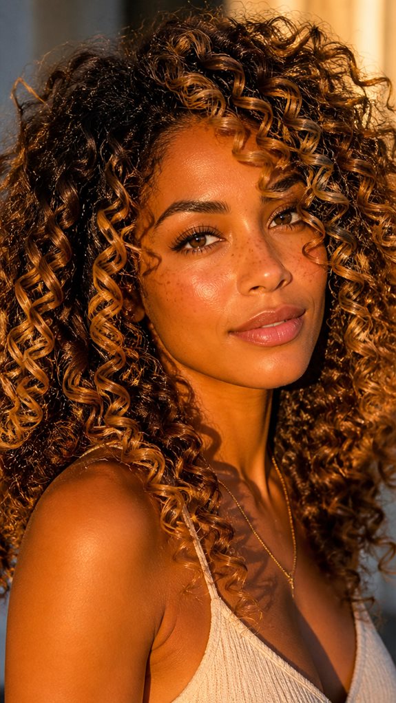 honey blonde curl highlights