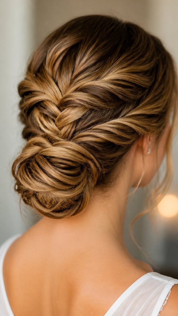 intricate fishtail braid bun