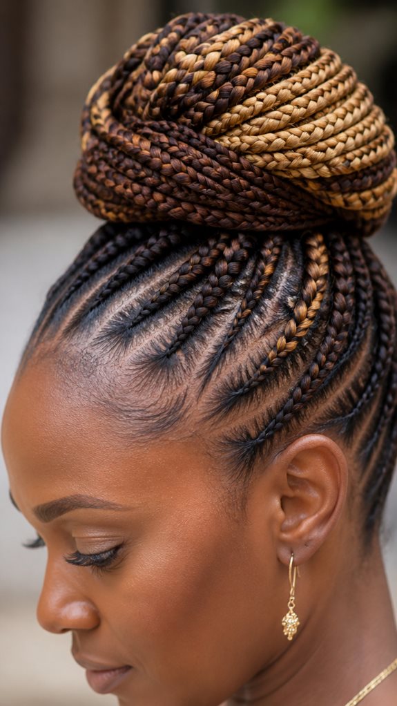 ombre braided bun elegance
