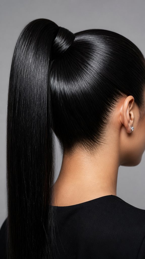 polished high ponytail style
