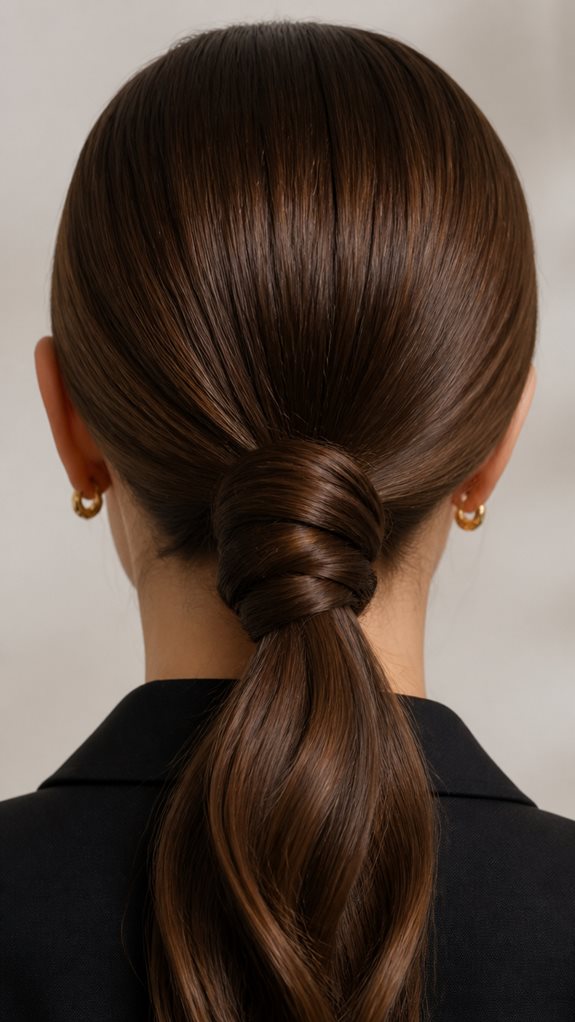 polished knotted ponytail style