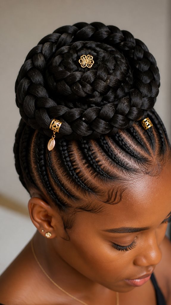 regal halo braid bun