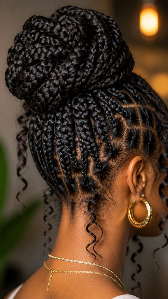 romantic goddess braid bun