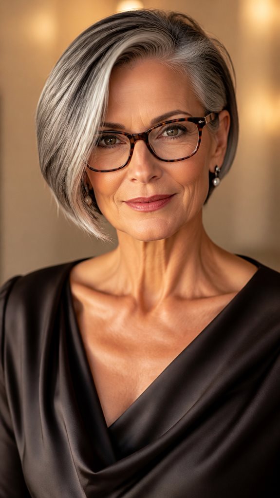 side swept bob elegance