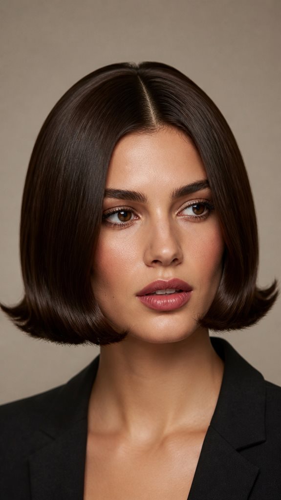 sleek bob with flips