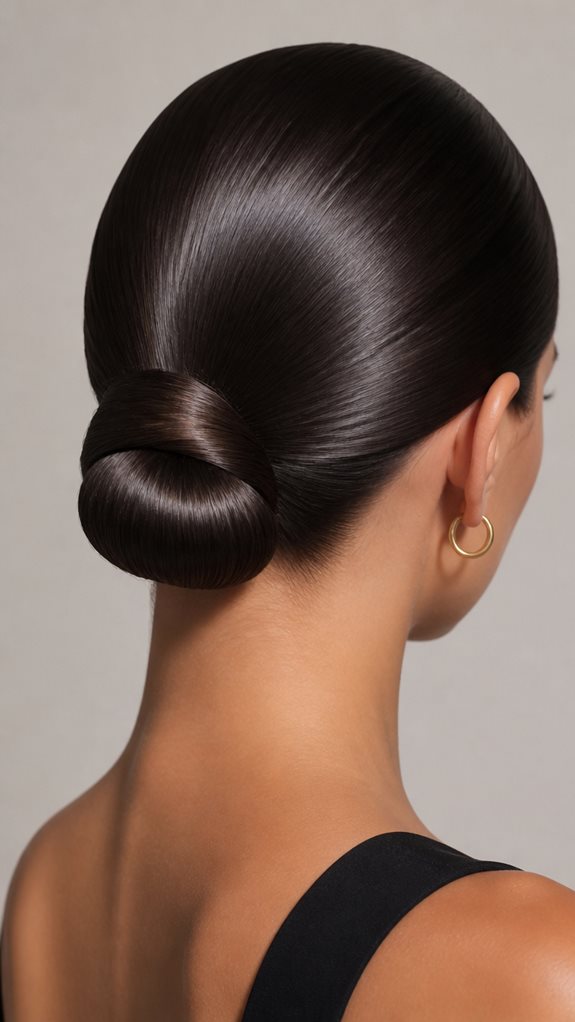 sleek polished low bun