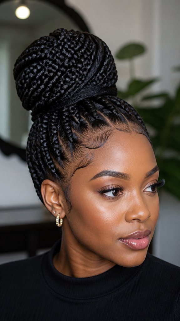 sleek protective bun style