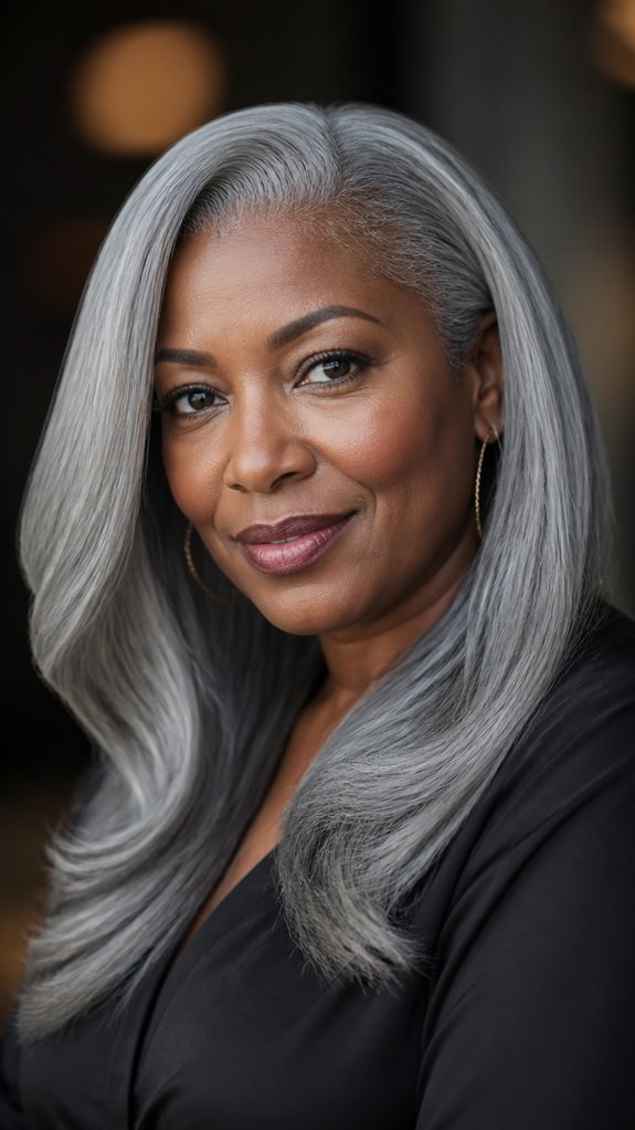sleek silver hair elegance