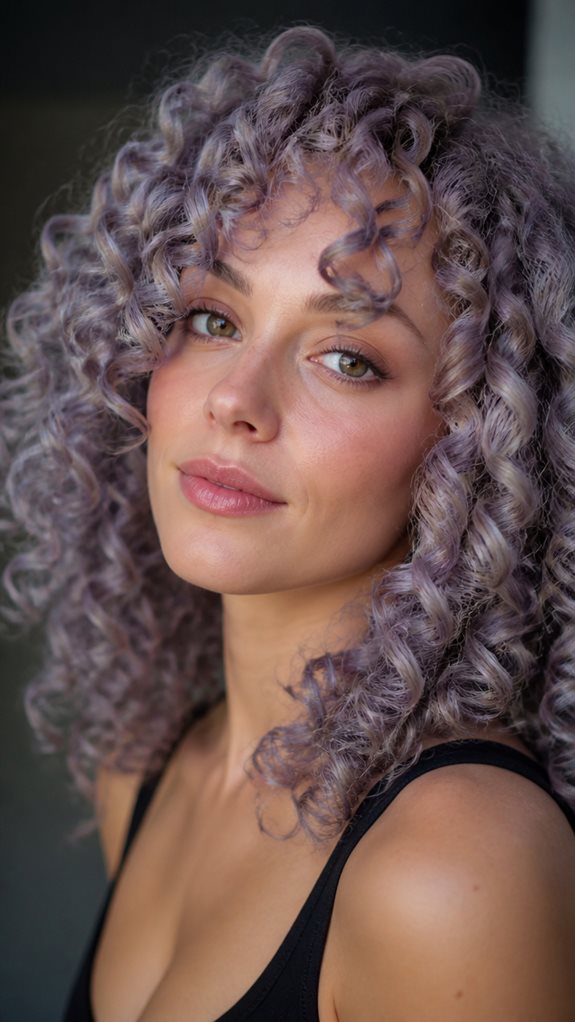 smoky lavender medium curls
