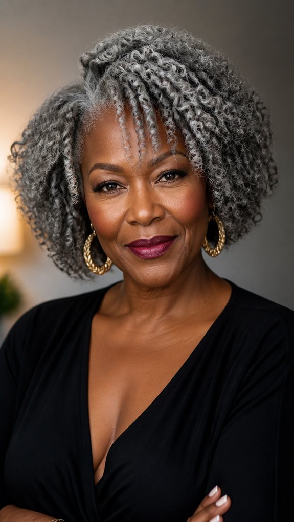 stunning defined gray curls