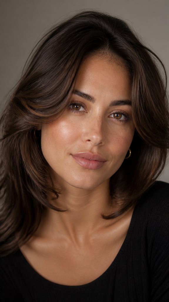 textured side swept flicks haircut