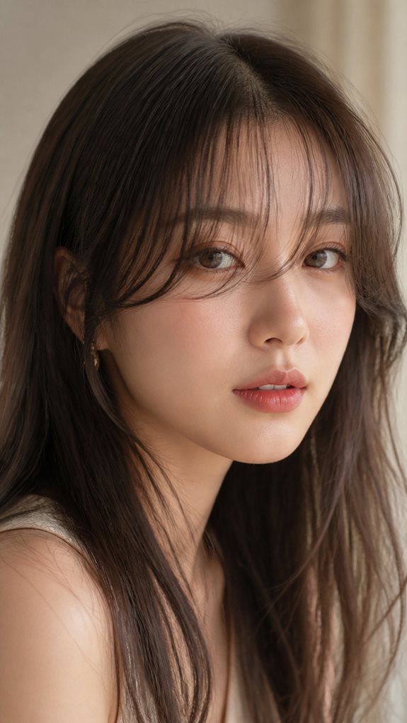 textured wispy fringe styling