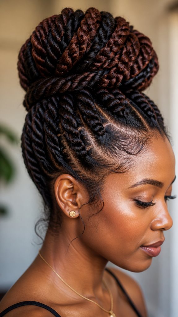 thick hair twist bun
