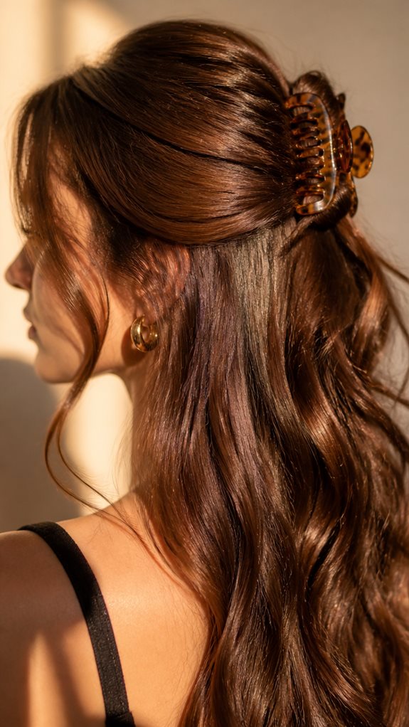 timeless polished half up twist