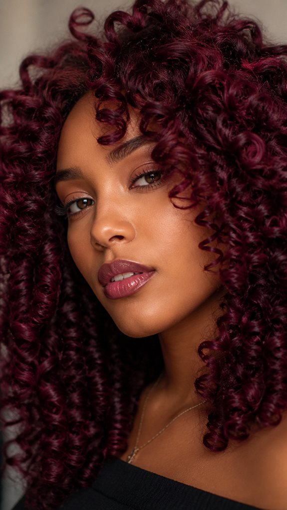 vibrant burgundy for coils