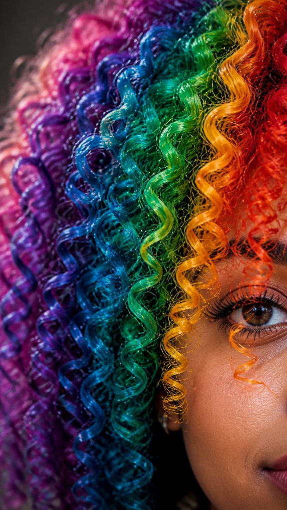 vivid rainbow curl transformation