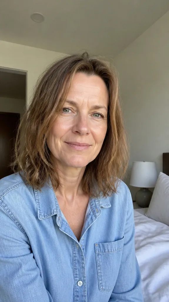 woman in her fifties with an air-dried wavy lob