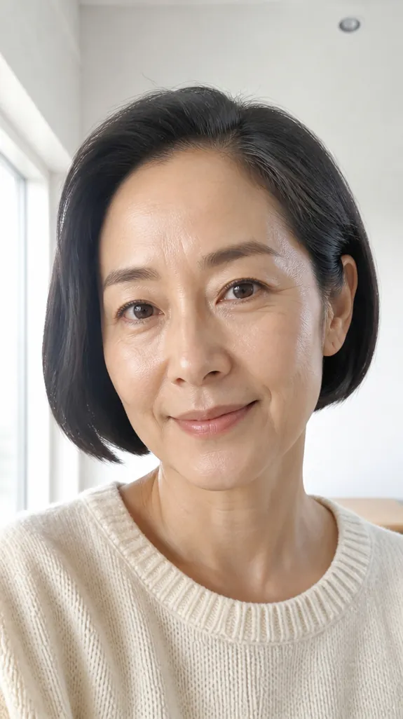 woman in her fifties with an ear-length bob