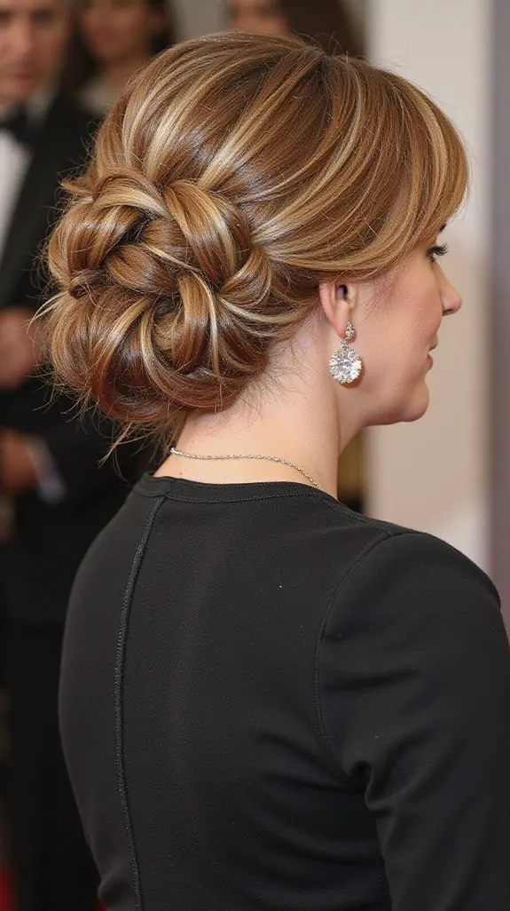 French twist updo seen from the side
