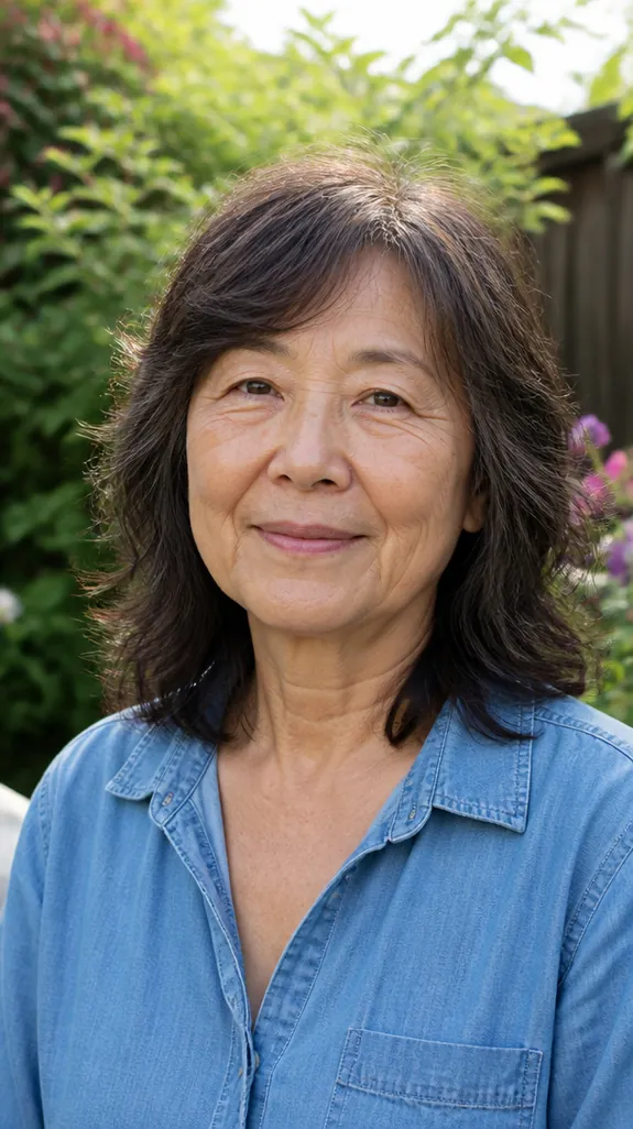 woman in her sixties with an air-dried wash-and-go shag